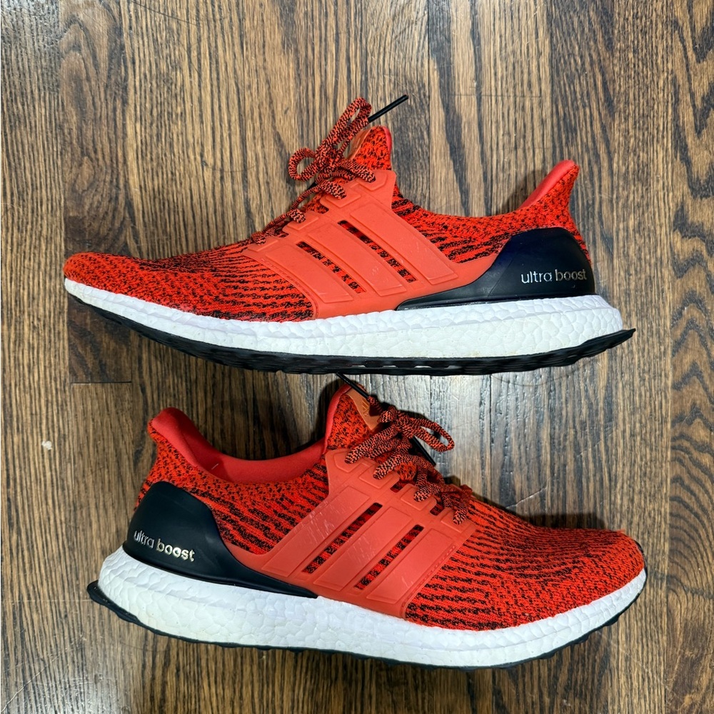 Adidas Ultra Boost Men's Shoes in Red and Black Energy Red 3.0
